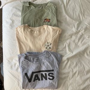 Bulk of Hurley, O’Neil, and Vans tees